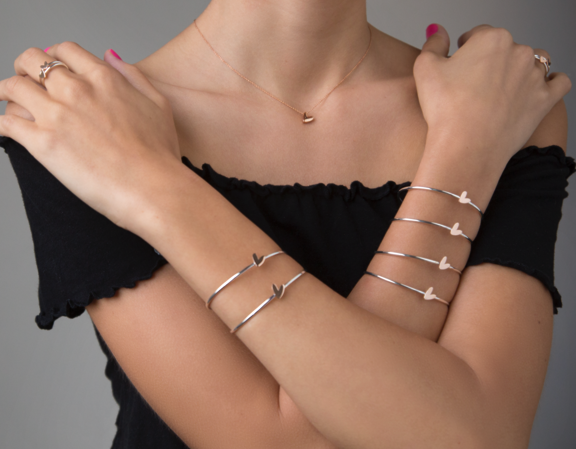 Bracciale Cenere | Bracciale in pelle color champagne leggermente