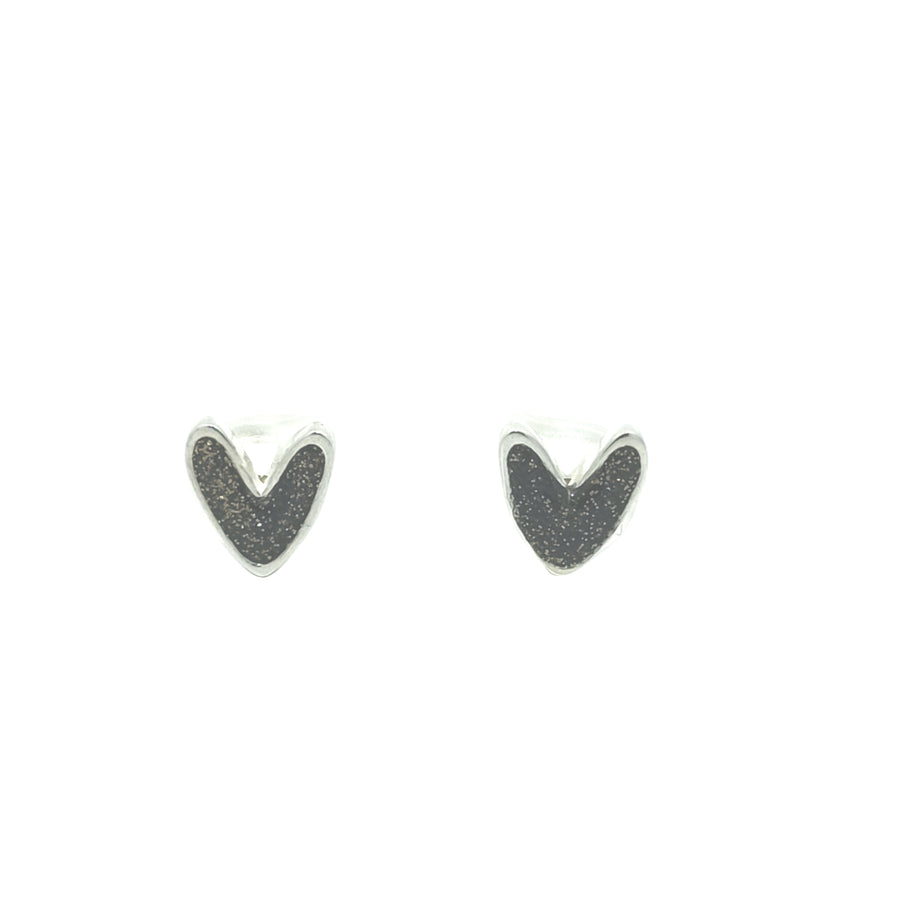 Orecchini cuore smalto nero/oro