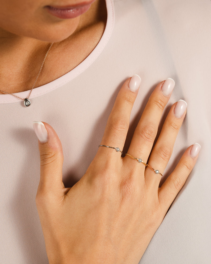 Anello a catena Forever giallo con diamante