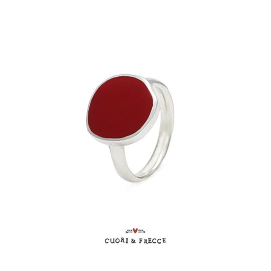 Anello Colors con smalto color rosso
