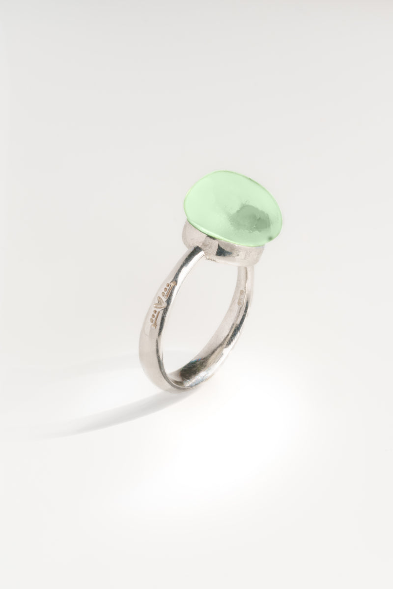 Anello Glass verde acqua