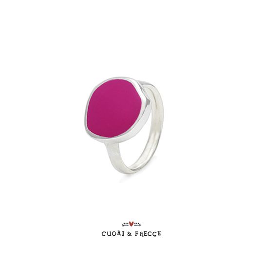 Anello Colors con smalto color fucsia