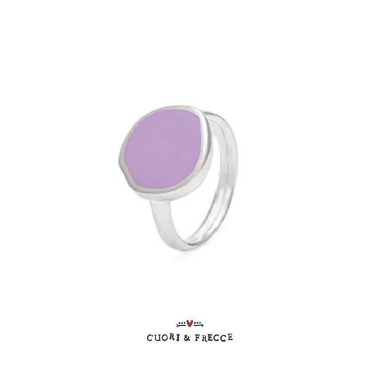 Anello Colors con smalto color glicine