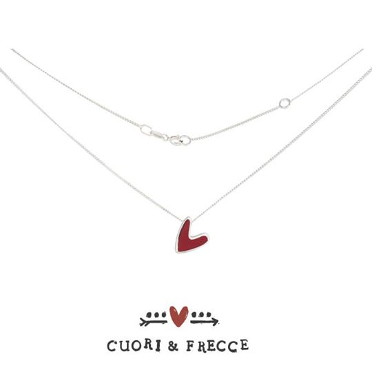 Girocollo Colors con ciondolo cuore smaltato rosso