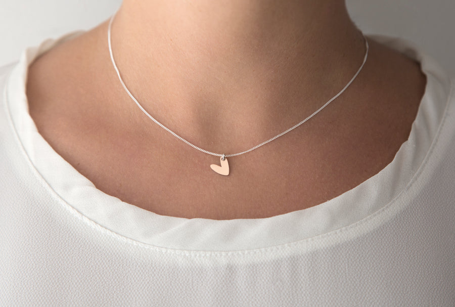 Girocollo Together in argento con ciondolo cuore in oro