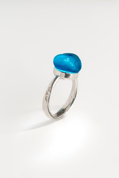 Anello Glass color azzurro